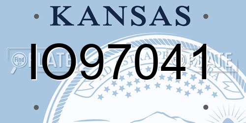 IO97041 Kansas License Plate