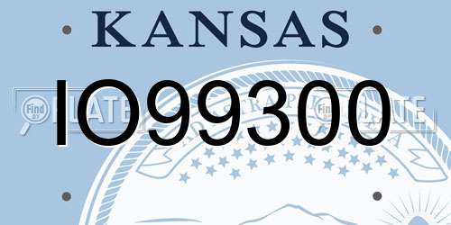 IO99300 Kansas License Plate