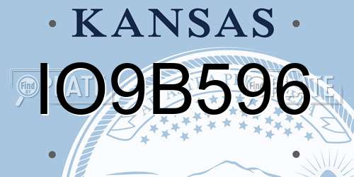 IO9B596 Kansas License Plate