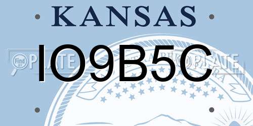 IO9B5C Kansas License Plate