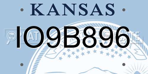 IO9B896 Kansas License Plate
