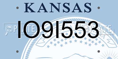 IO9I553 Kansas License Plate