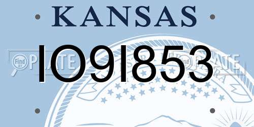 IO9I853 Kansas License Plate