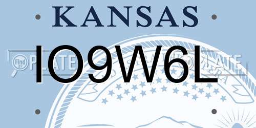 IO9W6L Kansas License Plate
