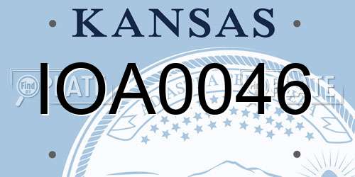 IOA0046 Kansas License Plate