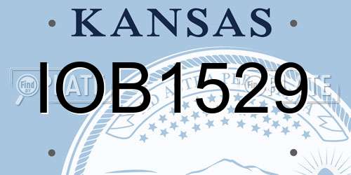 IOB1529 Kansas License Plate