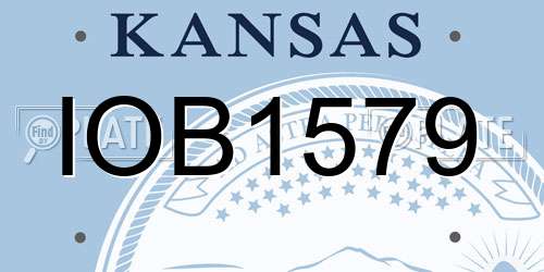 IOB1579 Kansas License Plate