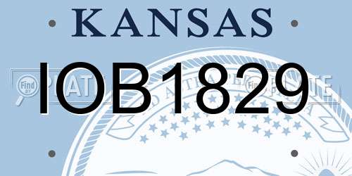 IOB1829 Kansas License Plate