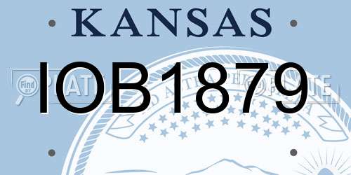 IOB1879 Kansas License Plate