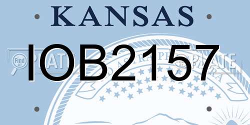 IOB2157 Kansas License Plate