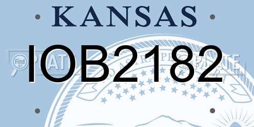 IOB2182 Kansas License Plate