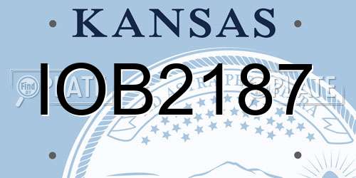 IOB2187 Kansas License Plate