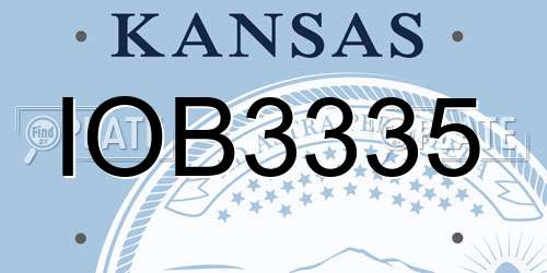 IOB3335 Kansas License Plate