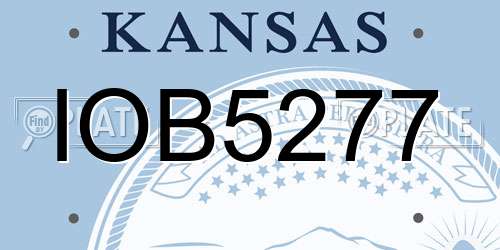 IOB5277 Kansas License Plate