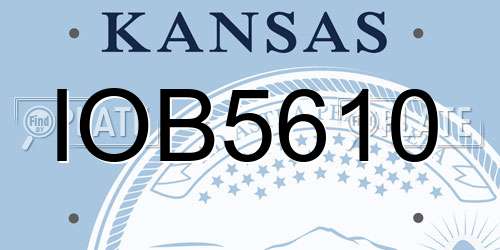 IOB5610 Kansas License Plate