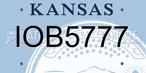 IOB5777 Kansas License Plate