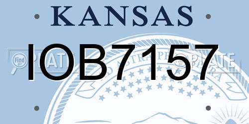 IOB7157 Kansas License Plate