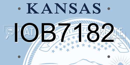 IOB7182 Kansas License Plate