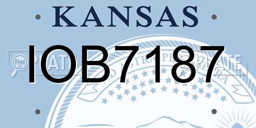 IOB7187 Kansas License Plate