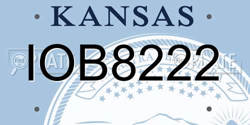 IOB8222 Kansas License Plate