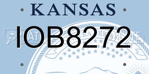 IOB8272 Kansas License Plate