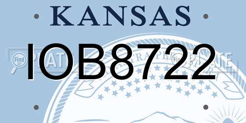 IOB8722 Kansas License Plate