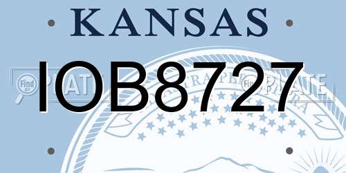 IOB8727 Kansas License Plate