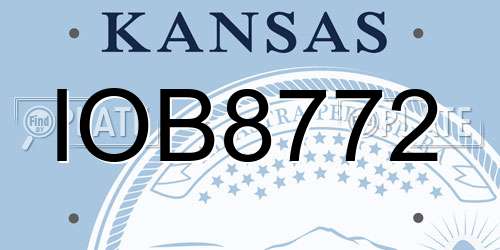 IOB8772 Kansas License Plate