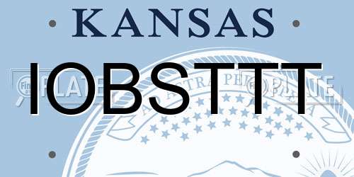 IOBSTTT Kansas License Plate