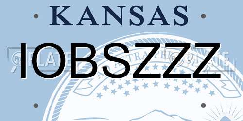 IOBSZZZ Kansas License Plate
