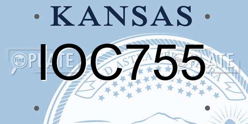 IOC755 Kansas License Plate