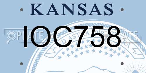 IOC758 Kansas License Plate