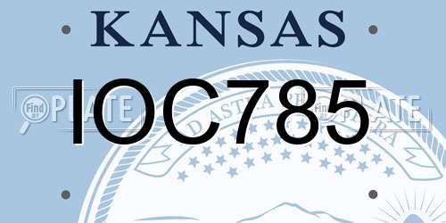 IOC785 Kansas License Plate