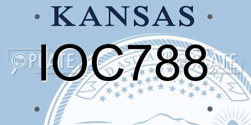 IOC788 Kansas License Plate