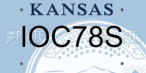 IOC78S Kansas License Plate
