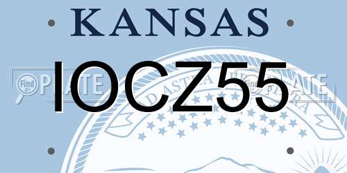 IOCZ55 Kansas License Plate