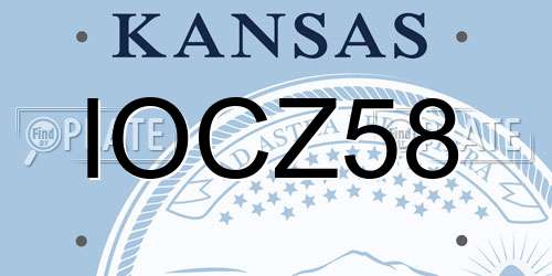 IOCZ58 Kansas License Plate