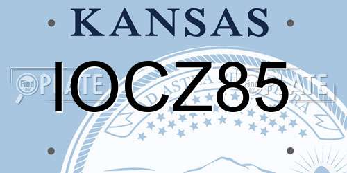 IOCZ85 Kansas License Plate