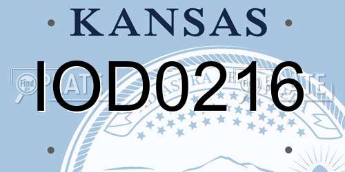 IOD0216 Kansas License Plate