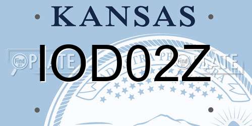 IOD02Z Kansas License Plate