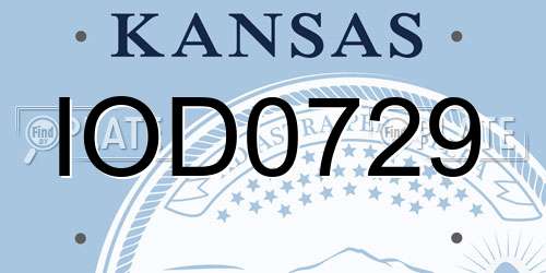 IOD0729 Kansas License Plate