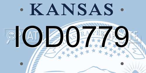 IOD0779 Kansas License Plate