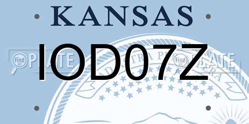 IOD07Z Kansas License Plate
