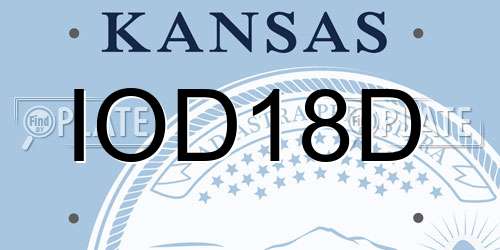 IOD18D Kansas License Plate