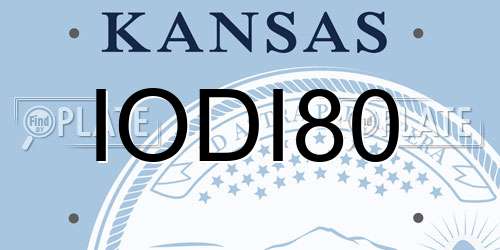 IODI80 Kansas License Plate