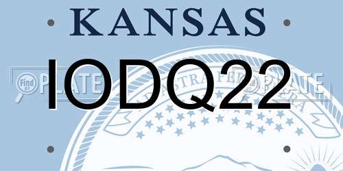 IODQ22 Kansas License Plate