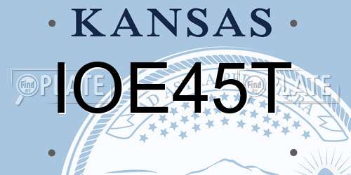 IOE45T Kansas License Plate