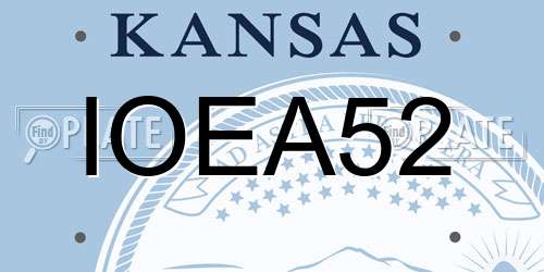 IOEA52 Kansas License Plate