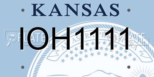 IOH1111 Kansas License Plate