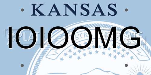 IOIOOMG Kansas License Plate